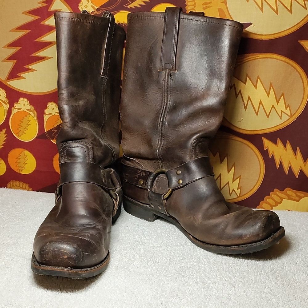 Frye Harness Brown Leather Boots